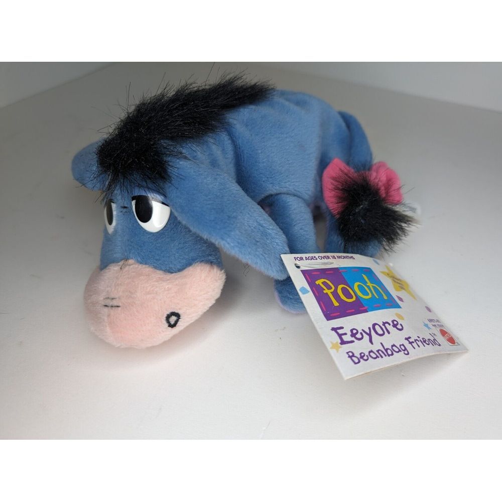Vintage‎ NWT Mattel Pooh Eeyore Beanbag Friend With Removable Tail